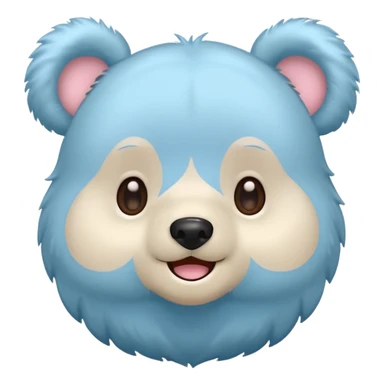 Cute pastel chibi bear emoji sticker, round face, big eyes, simple lines, 1:1 icon, no text sticker