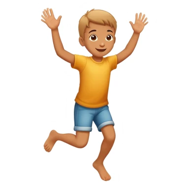 child hopping on one foot, cheerful and playful sticker