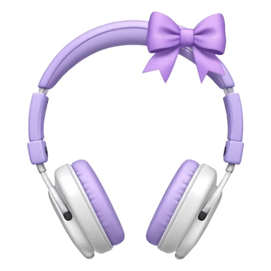 white headphones with lavender bows on the side sticker