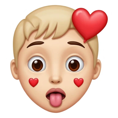 Has hearts as its eyes, has its tongue sticking out  sticker