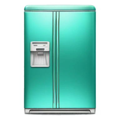 Realistic metallic turquoise fridge isolated. sticker