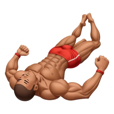 bodybuilder laying down abs exercise sticker
