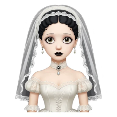 Lene Lovich like victorian creepy bride sticker