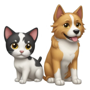 Cat-with-dog sticker