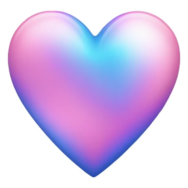 Iridescent Blue and pink heart sticker
