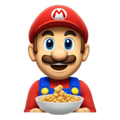 Mario eating cereals sticker
