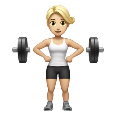 White lady working out with heavy weights sticker