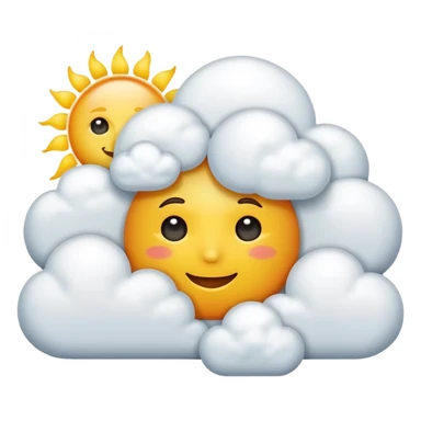 sun behind cloud in iphone style sticker