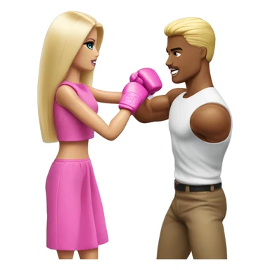 barbie punching ken sticker
