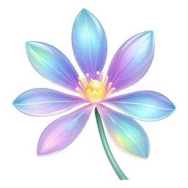 Pastel iridescent transparent luminescent flower sticker