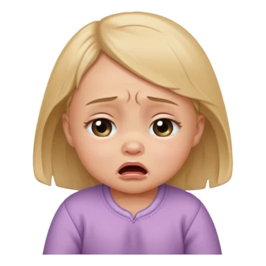 a portrait of small crying baby gỉrl sticker