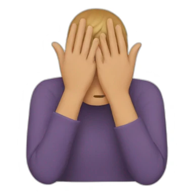 covering face with hands sticker