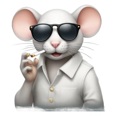 Mouse smoking a cigarette and wearing sunglasses sticker