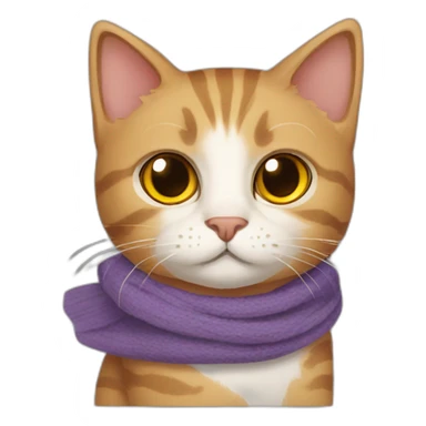 cat with scarf and harry potter scar sticker