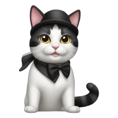 tuxedo cat wearing classy black beret sticker