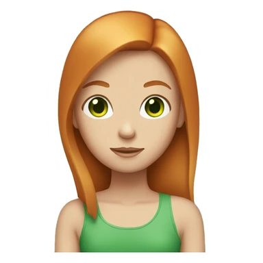 Girl with straight ginger hair and green eyes sticker
