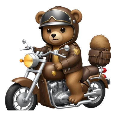 Bear riding a motorcycle  sticker