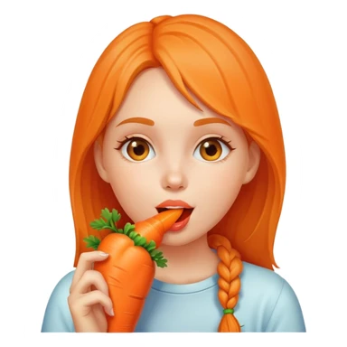 Girl licking carrots sticker