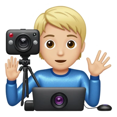 glitter cian web cam sticker