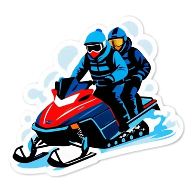 A group that drives Schneemobil in the winter sticker