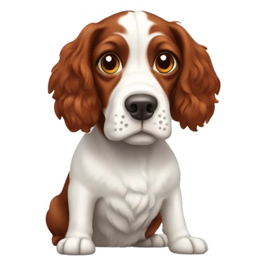 Red and white french britanny spaniel dog sticker