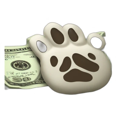 dollar is buried with a paw sticker