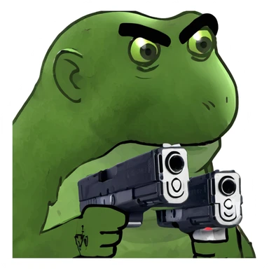 Monkey holding Glock 19x with a laser and drum sticker