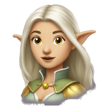 D&D Caucasian female noble wizard elf casting a spell  sticker