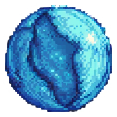 high resolution planet inspired by Neptune, pixel art style, photorealistic details, deep blue and aqua colors, space background sticker