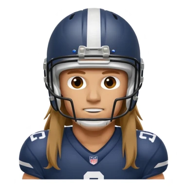 american football player long haired sticker