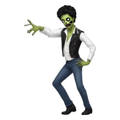 popstar prince as a zombie dancing with painter's moustache sticker