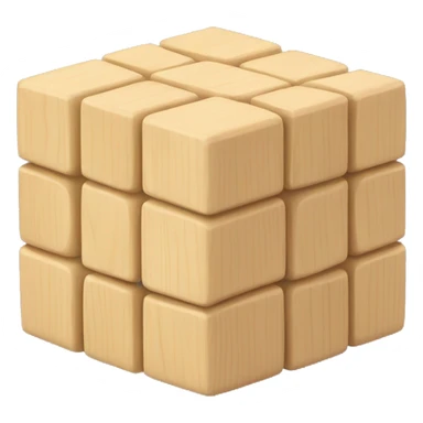 creme wooden cube   sticker