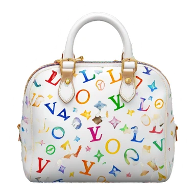 lv bag white with rainbow monogram  sticker
