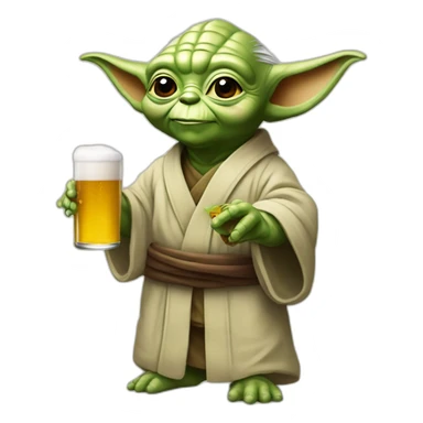 Yoda qui boi une biere sticker