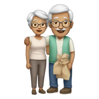 grandpa and grandma sticker