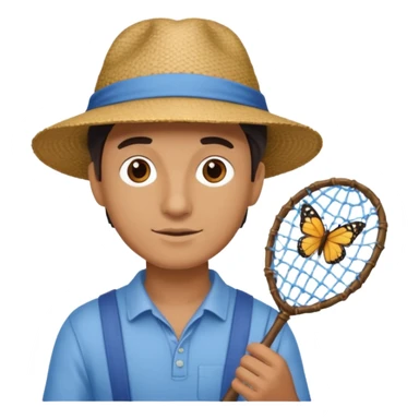 man butterfly catcher sticker