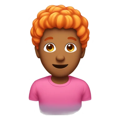 pink guy wth acorn hair with orange shirt sticker