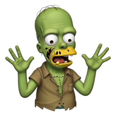 Homer Simpson zombie sticker