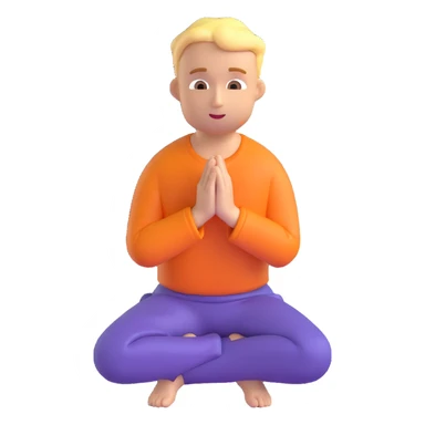 male kneeling in prayer, 3D emoji style, 80% realistic sticker