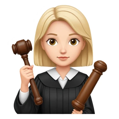 Female judge with gavel sticker