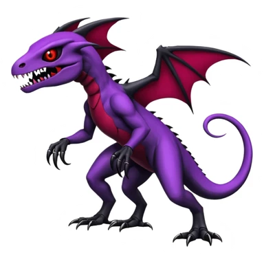 Evil Gothic Spooky Salandit-Duskull-Noibat-Fakémon-hybrid-creature (full body)  sticker