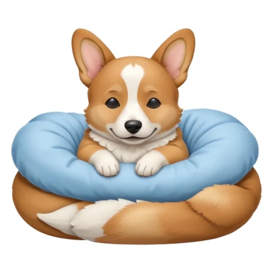 perrita caricatura gorgi gales durmiendo con ropa celeste sticker