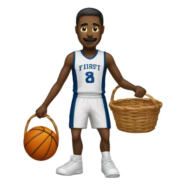 “First basket man” logo sticker