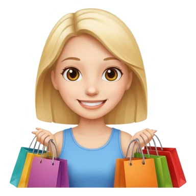 Girl shopping sticker