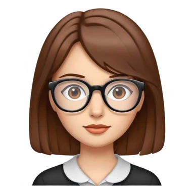 girl with brown hair and glasses sticker