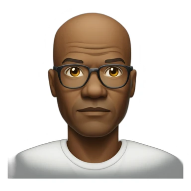 bald, year 2000, samuel l jackson, serious, no glasess sticker