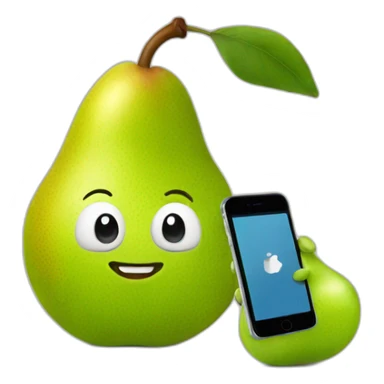 pear and phone sticker