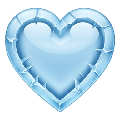 a flat heart that appears to be chiseled from a block of ice. Frost seems to grow on it sticker