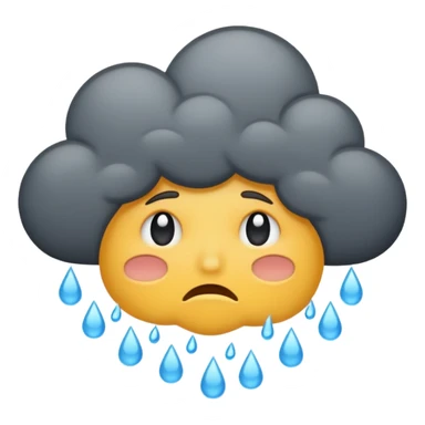 a dark cloud is crying it looks like raining  sticker