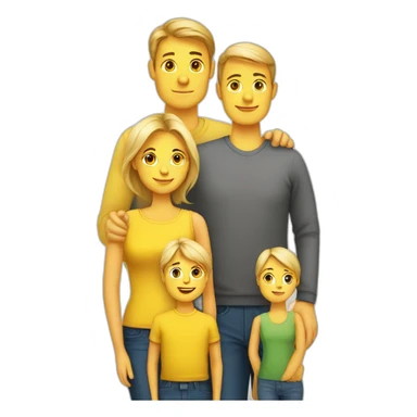 yellow danish family with mom, dad, kid sticker